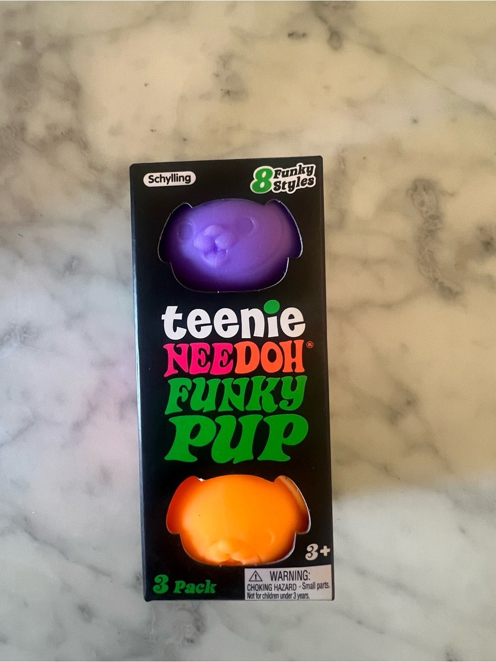 Teenie Needoh Funky Pup Kids Toy - Purple & Orange and Pink